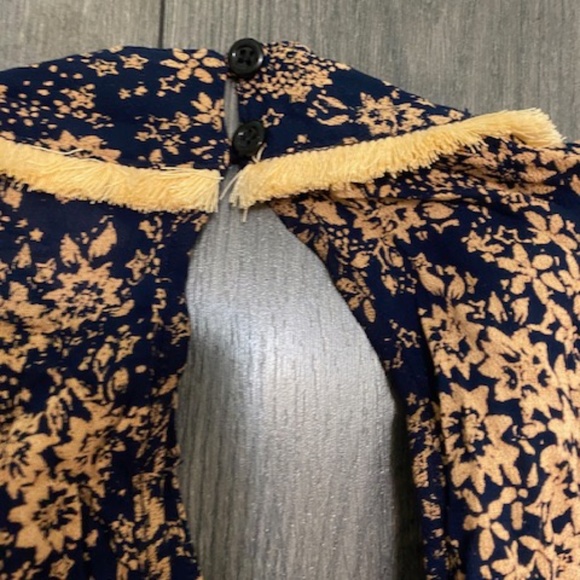 Poupette St. Barth Donna Fringe Trimmed Long Jumpsuit In Navy Dream Size L NWT - Picture 9 of 11